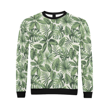Palm Leaves Pattern Print Design PL014 Men Long Sleeve Sweatshirt
