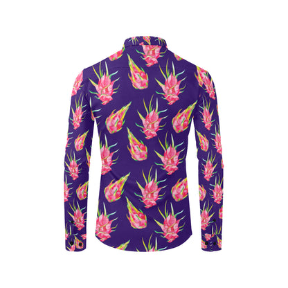 Dragonfruit Pattern Print Design DF02 Men's Long Sleeve Shirt
