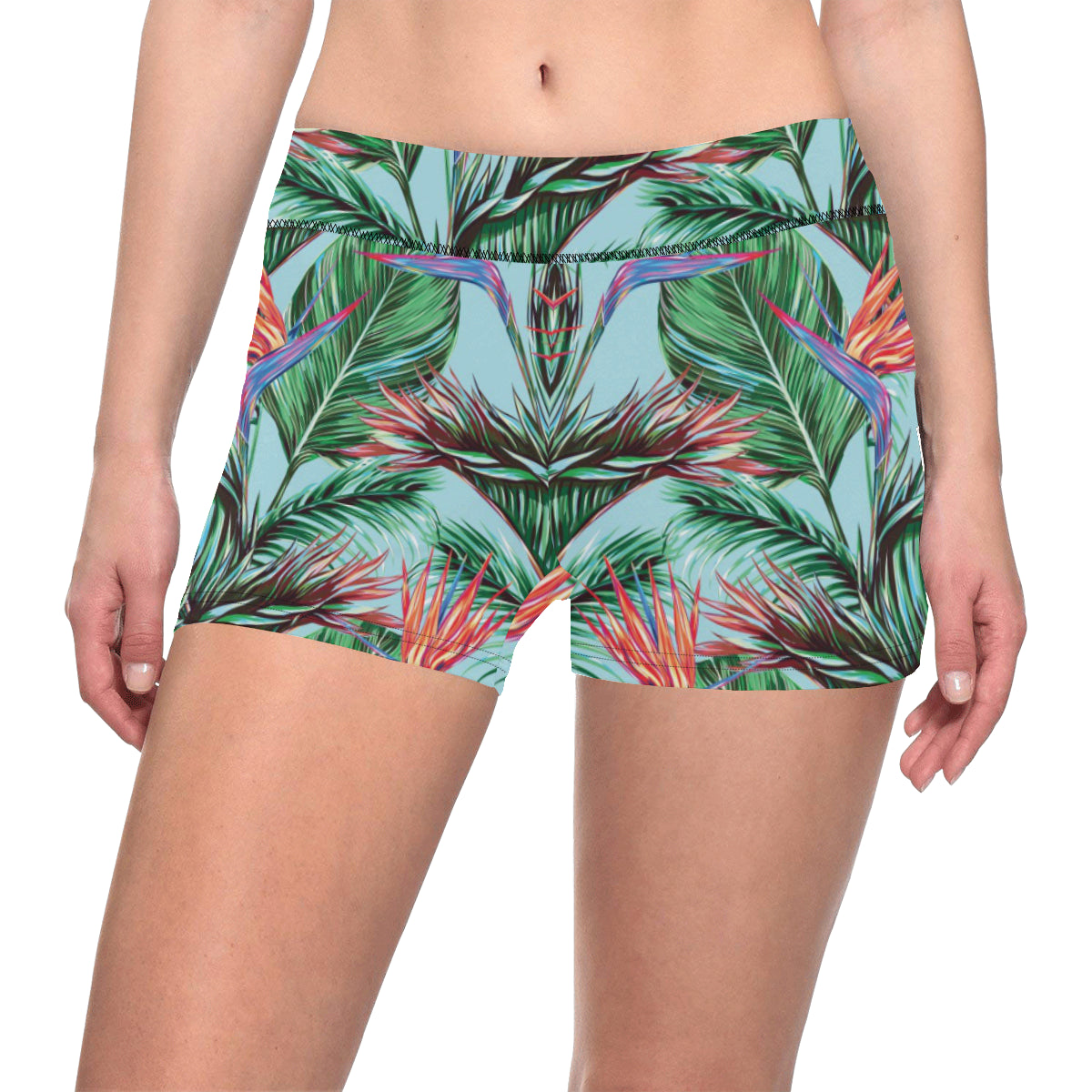 Bird Of Paradise Pattern Print Design BOP01 Yoga Shorts