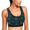 Sun Moon Magic Design Themed Print Sports Bra