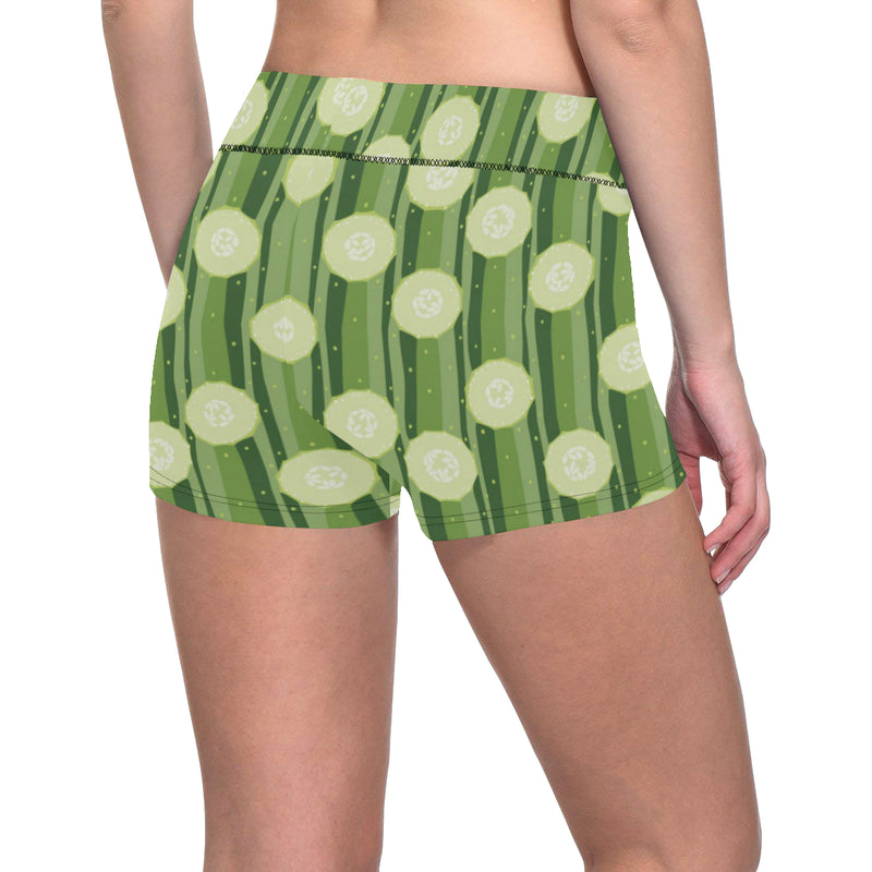 Cucumber Pattern Print Design CC03 Yoga Shorts