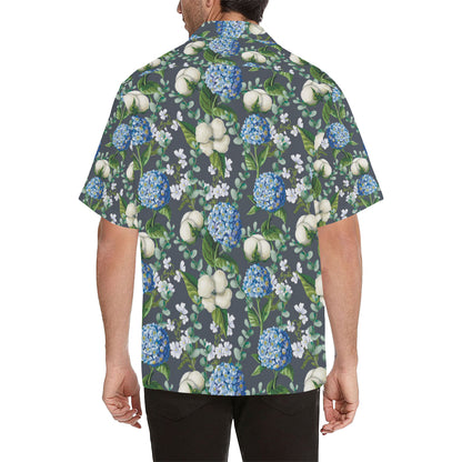 Hydrangea Pattern Print Design 02 Men's Hawaiian Shirt