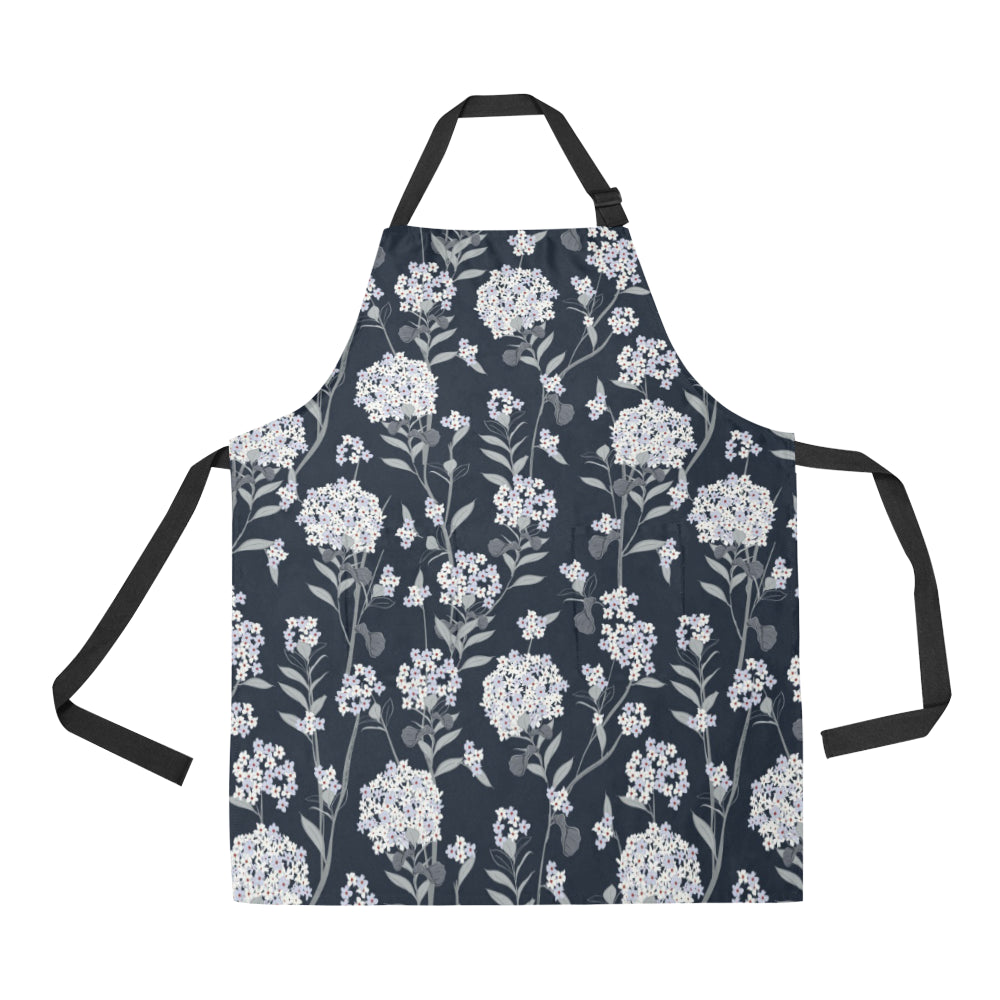 Hydrangea Pattern Print Design HD07 Apron with Pocket