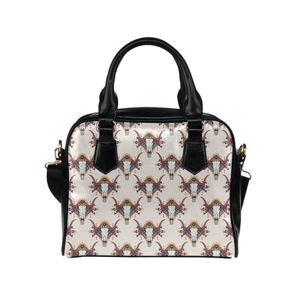 Buffalo Head Pattern Print Design 02 Shoulder Handbag