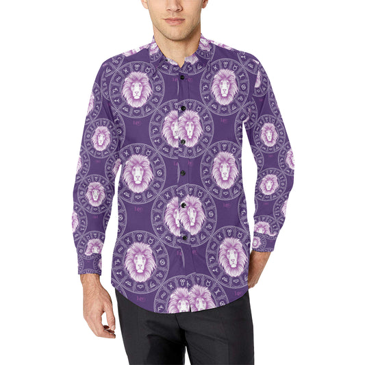 Leo Pattern Print Design 04 Men's Long Sleeve Shirt
