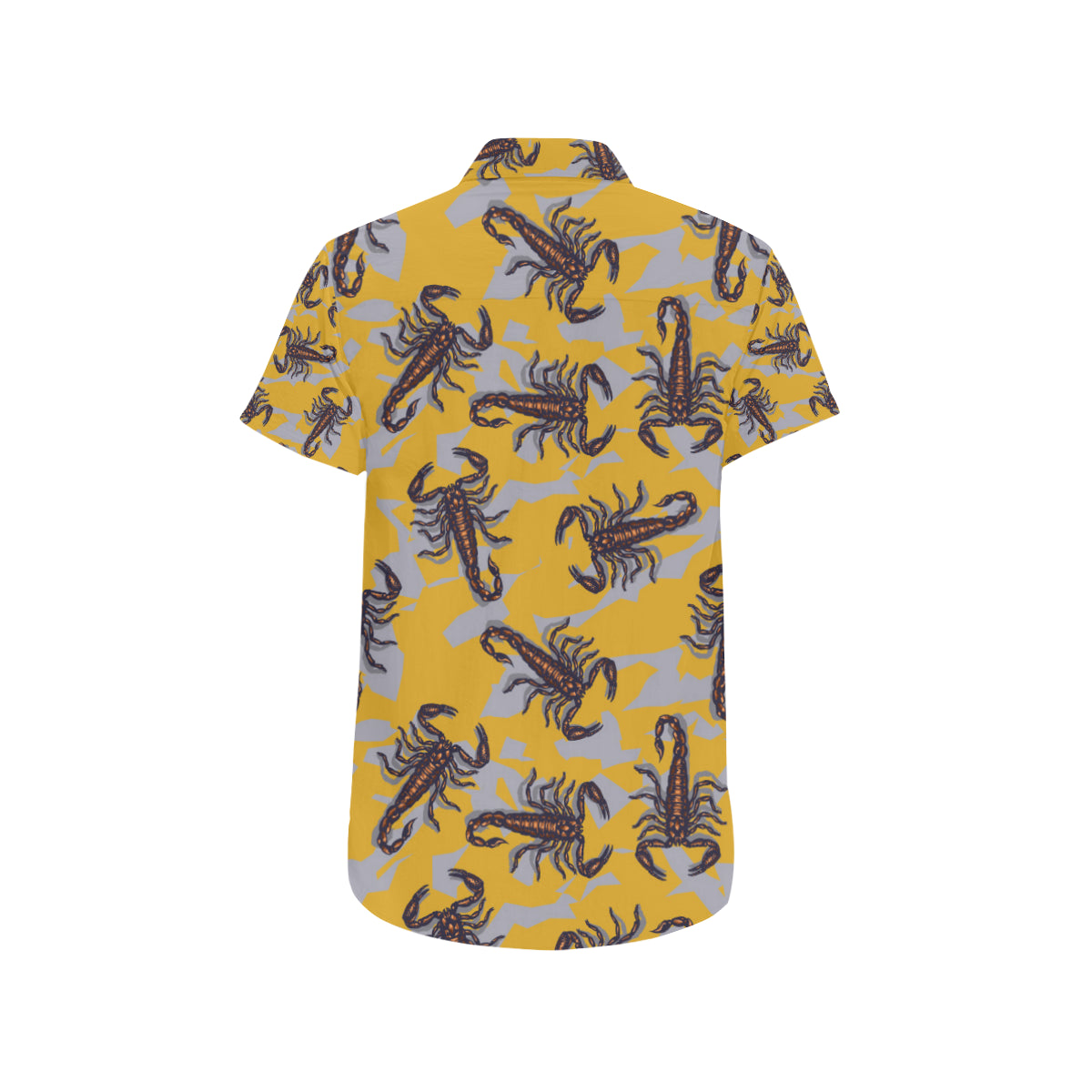 Scorpion Pattern Print Design 01 Men's Short Sleeve Button Up Shirt