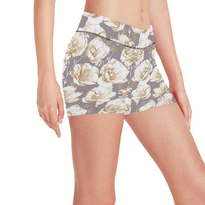 Anemone Pattern Print Design AM05 Yoga Shorts