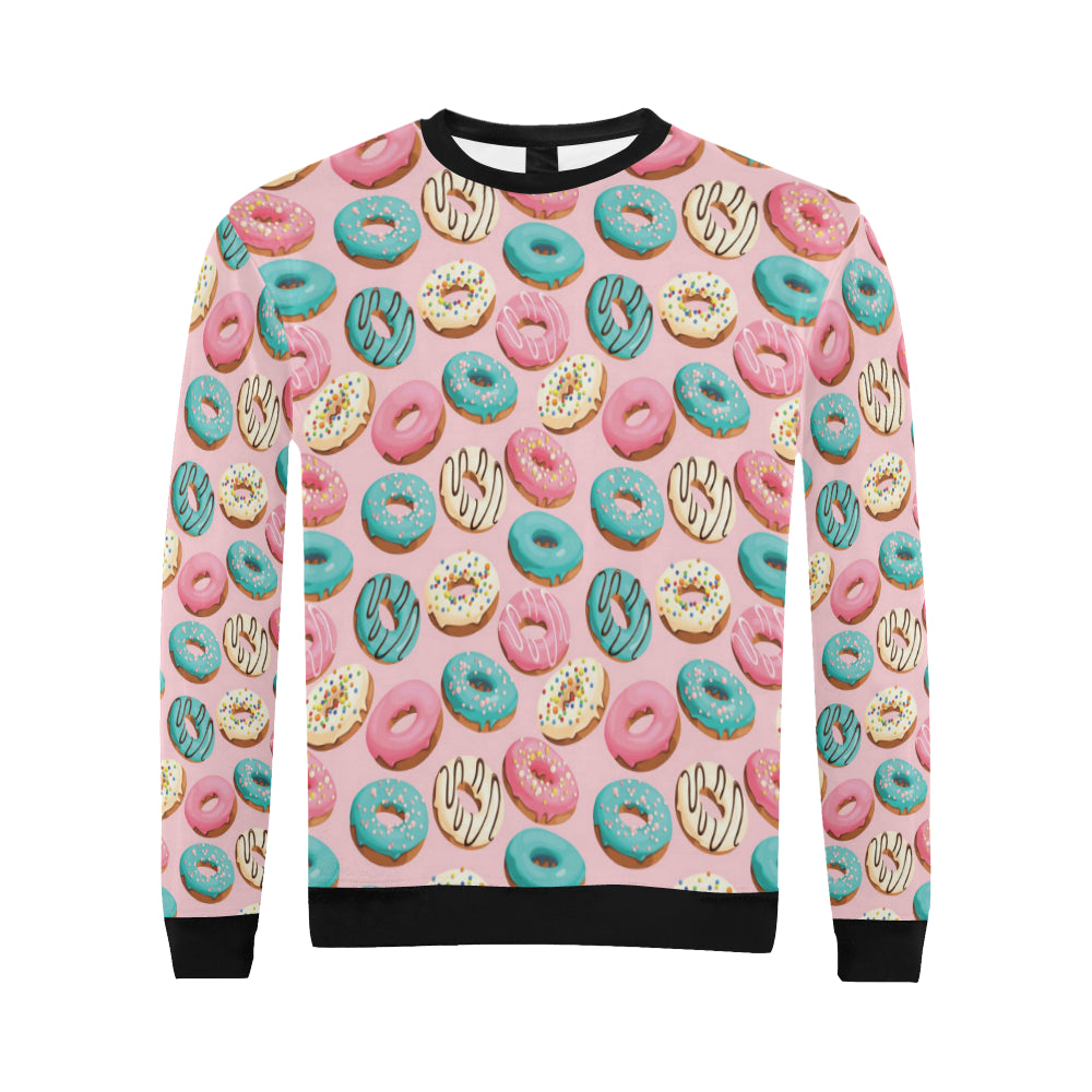 Donut Pattern Print Design DN06 Men Long Sleeve Sweatshirt