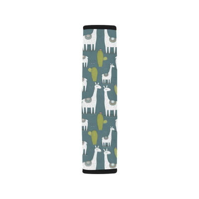 Llama Cactus Pattern Print Design 03 Car Seat Belt Cover