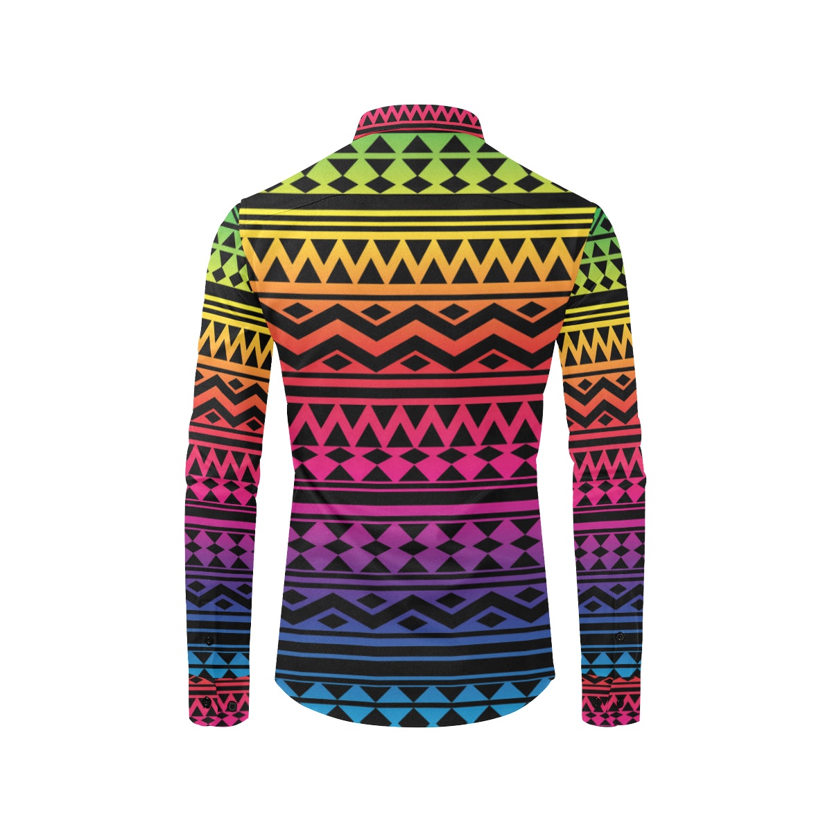 Rainbow Tribal Pattern Print Design A02 Men's Long Sleeve Shirt
