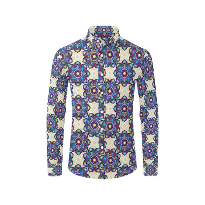 lotus Boho Pattern Print Design LO08 Men's Long Sleeve Shirt