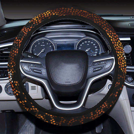 African Pattern Print Design 07 Steering Wheel Cover with Elastic Edge