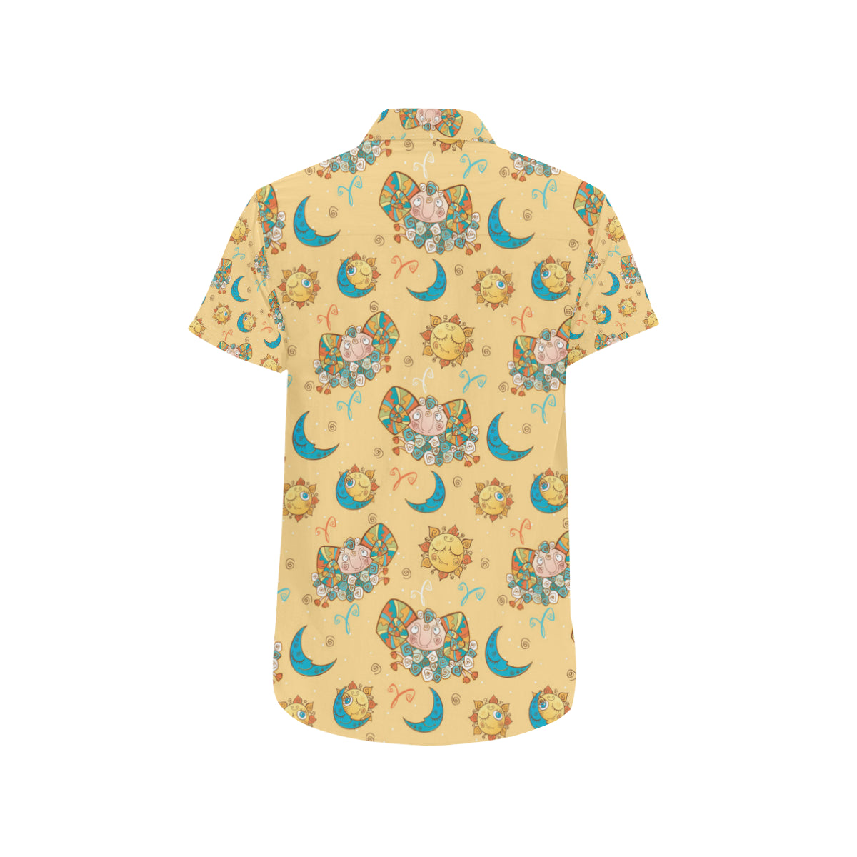 Aries Zodiac Pattern Print Design 03 Men's Short Sleeve Button Up Shirt