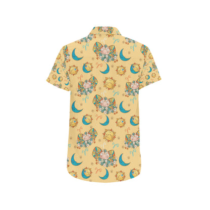 Aries Zodiac Pattern Print Design 03 Men's Short Sleeve Button Up Shirt