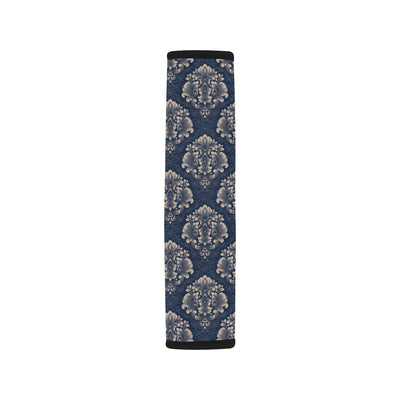 Damask Blue Luxury Print Pattern Car Seat Belt Cover