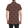 Bohemian Mandala Style Print Men's Short Sleeve Button Up Shirt