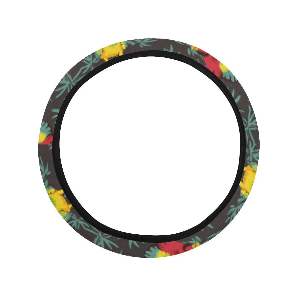 Parrot Themed Print Steering Wheel Cover with Elastic Edge