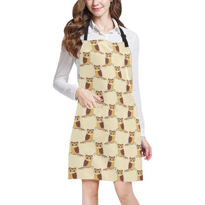 Owl Pattern Print Design A07 Apron with Pocket