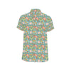 Beach Scene Pattern Print Design 02 Men's Short Sleeve Button Up Shirt