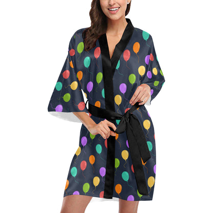 Ballon Colorful Pattern Print Design 03 Women's Short Kimono