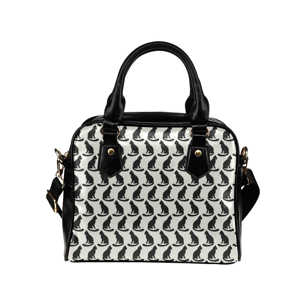 Black Cat Pattern Print Design 02 Shoulder Handbag