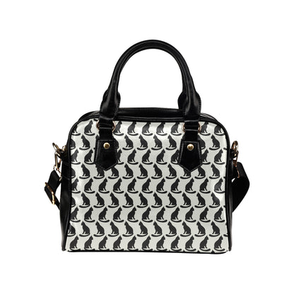 Black Cat Pattern Print Design 02 Shoulder Handbag