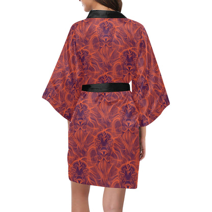 Leo Pattern Print Design 01 Women's Short Kimono