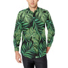 Green Fresh Tropical Palm Leaves Men's Long Sleeve Shirt