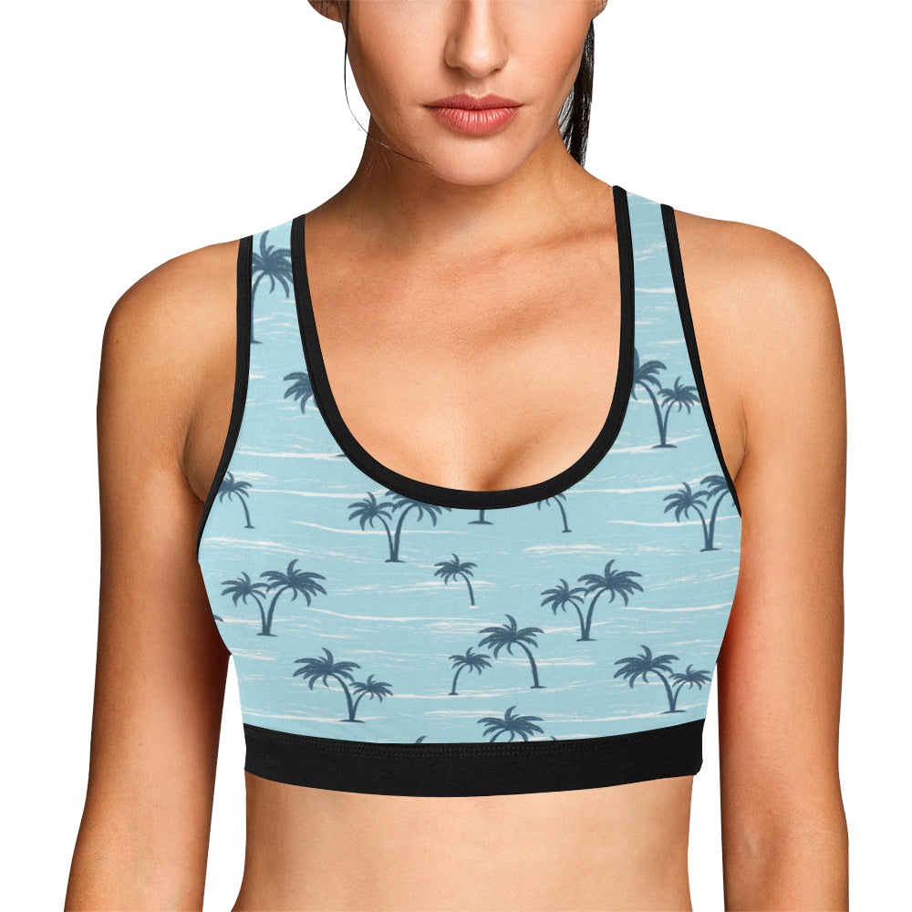 Palm Tree Pattern Print Design PT04 Sports Bra