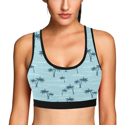 Palm Tree Pattern Print Design PT04 Sports Bra