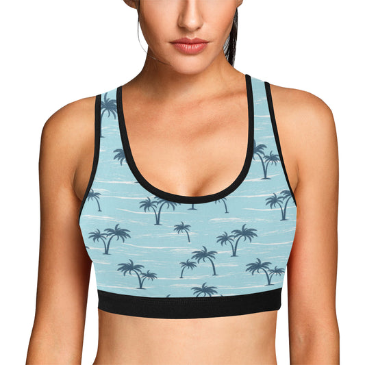 Palm Tree Pattern Print Design PT04 Sports Bra