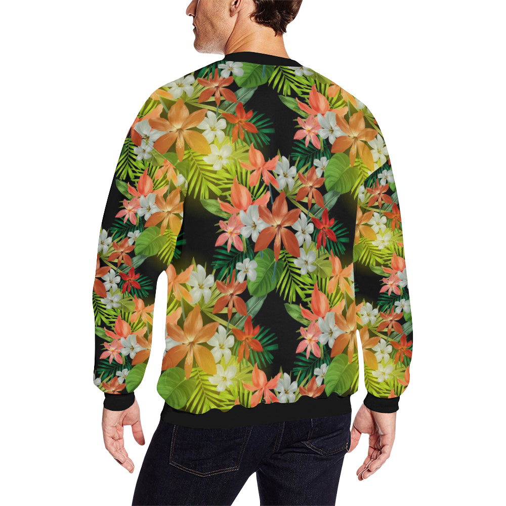 Amaryllis Pattern Print Design AL07 Men Long Sleeve Sweatshirt