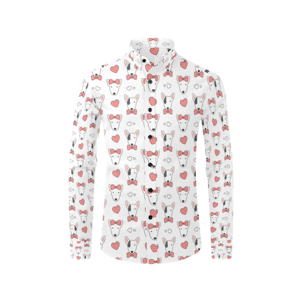 Bull Terriers Pattern Print Design 08 Men's Long Sleeve Shirt