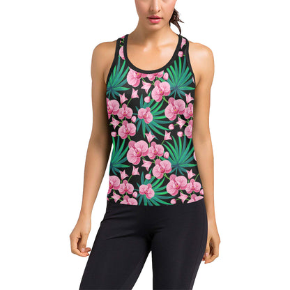 Orchid Pink Pattern Print Design OR06 Women's Racerback Tank Top