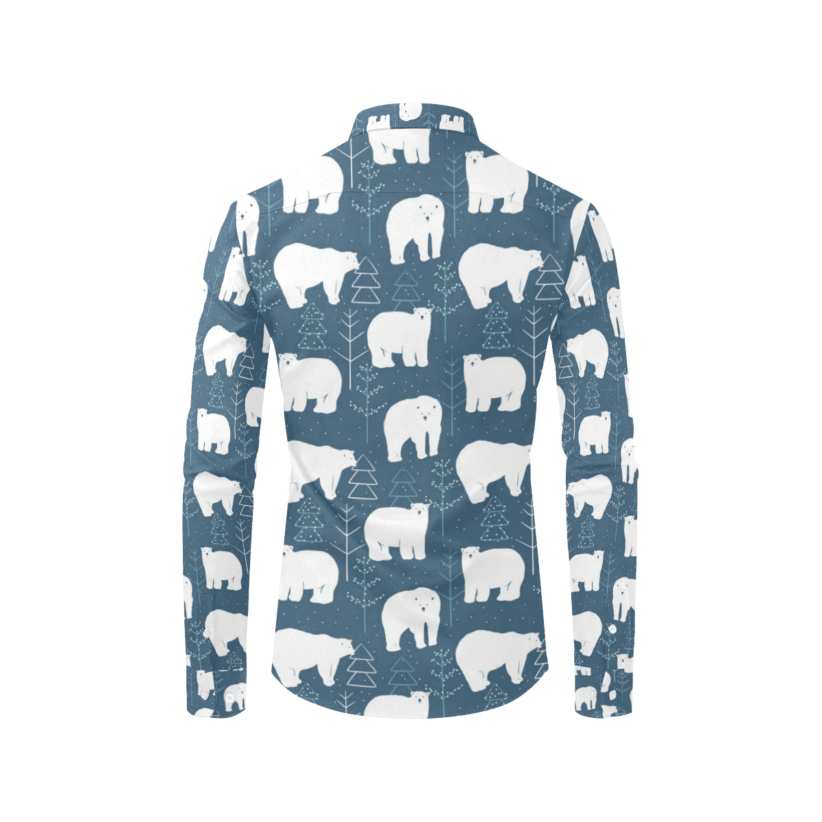 Polar Bear Pattern Print Design A01 Men's Long Sleeve Shirt