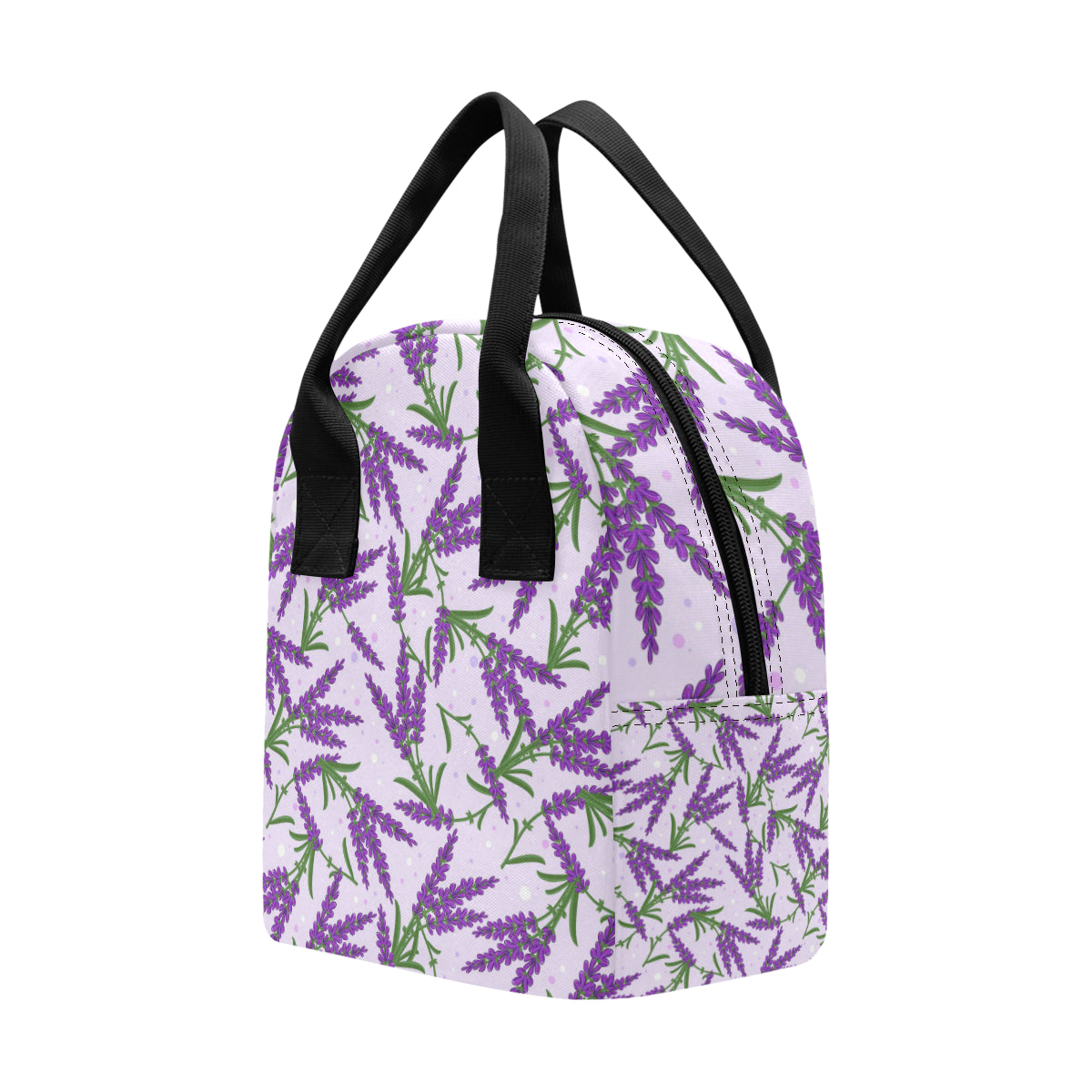 Lavender Pattern Print Design LV02 Insulated Lunch Bag