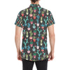 Cactus Pattern Print Design 02 Men's Short Sleeve Button Up Shirt