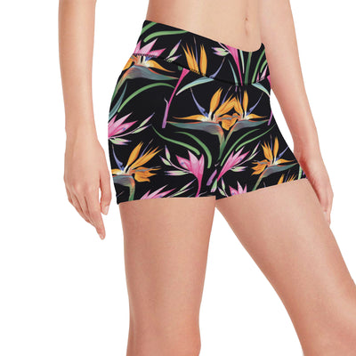 Tropical Flower Pattern Print Design TF017 Yoga Shorts