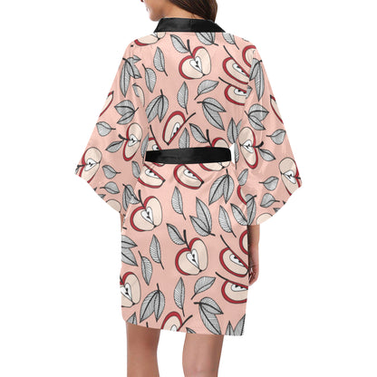 Apple Pattern Print Design AP04 Women's Short Kimono