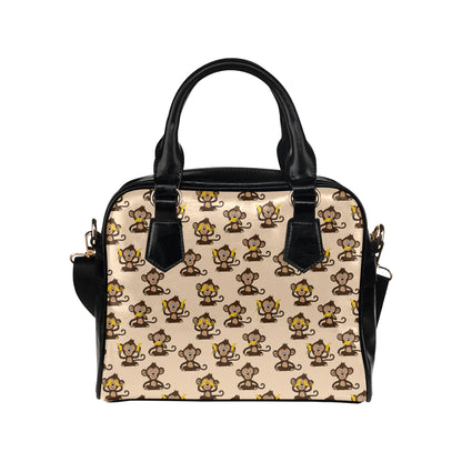 Monkey Pattern Print Design 03 Shoulder Handbag