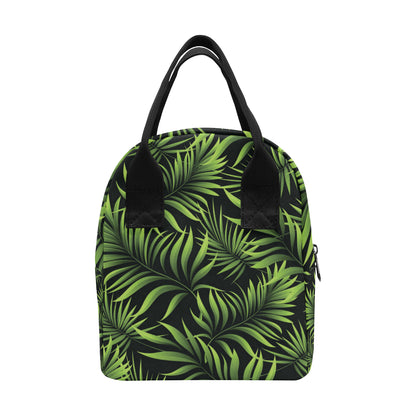 Palm Leaves Pattern Print Design PL07 Insulated Lunch Bag