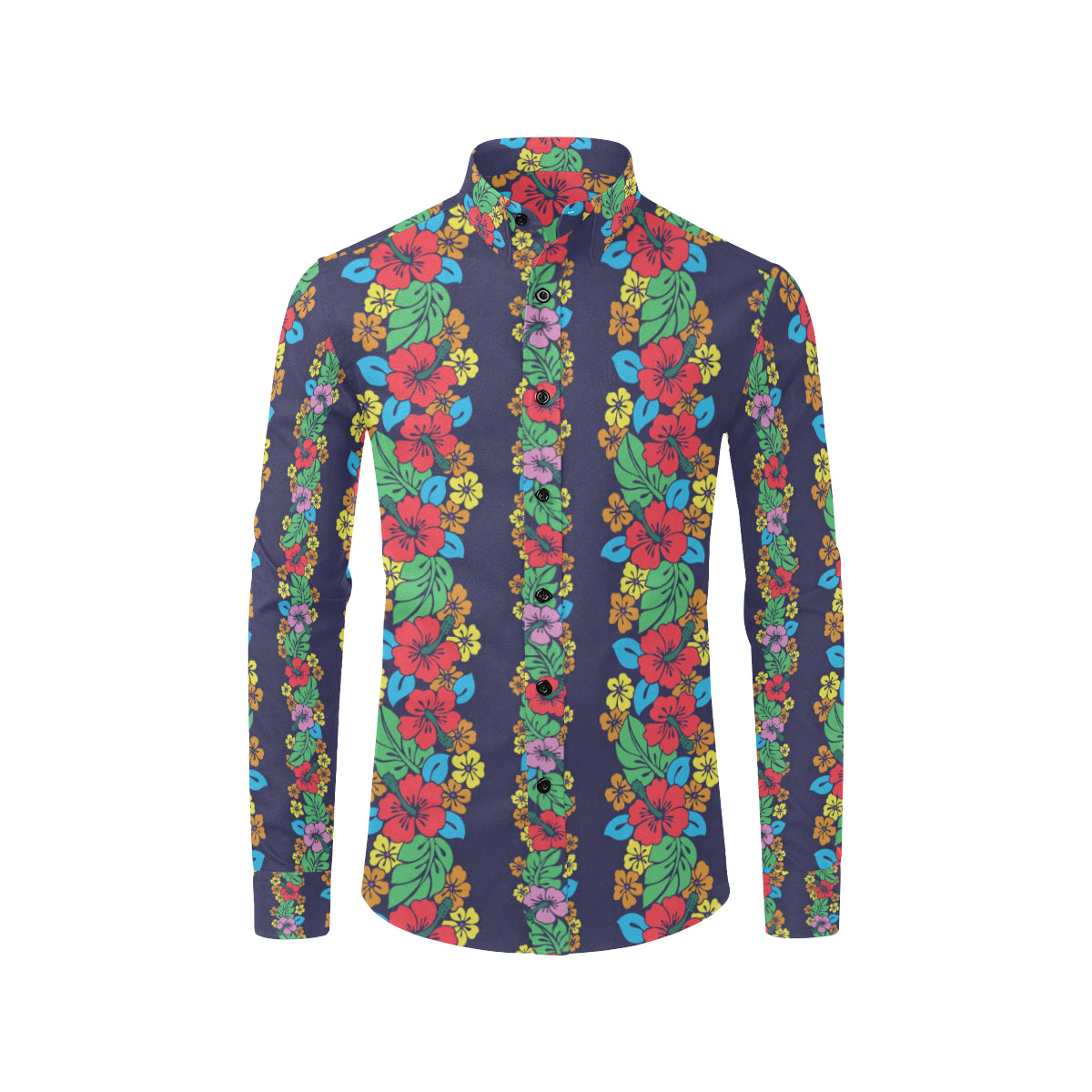 Hawaiian Themed Pattern Print Design H03 Men's Long Sleeve Shirt