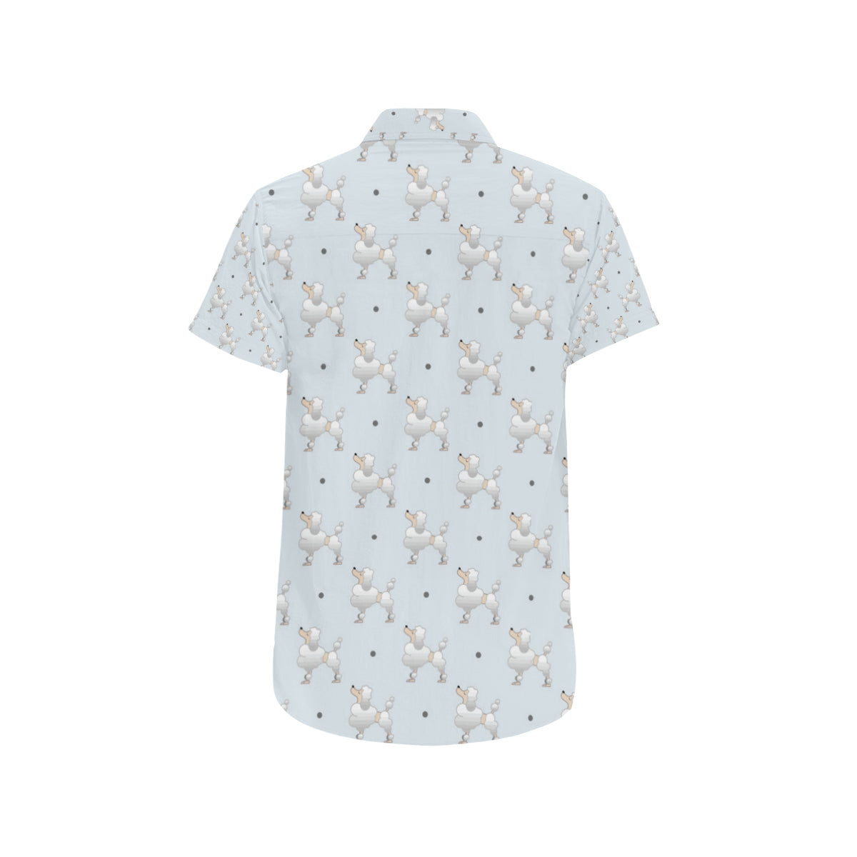Poodle Pattern Print Design A05 Men's Short Sleeve Button Up Shirt