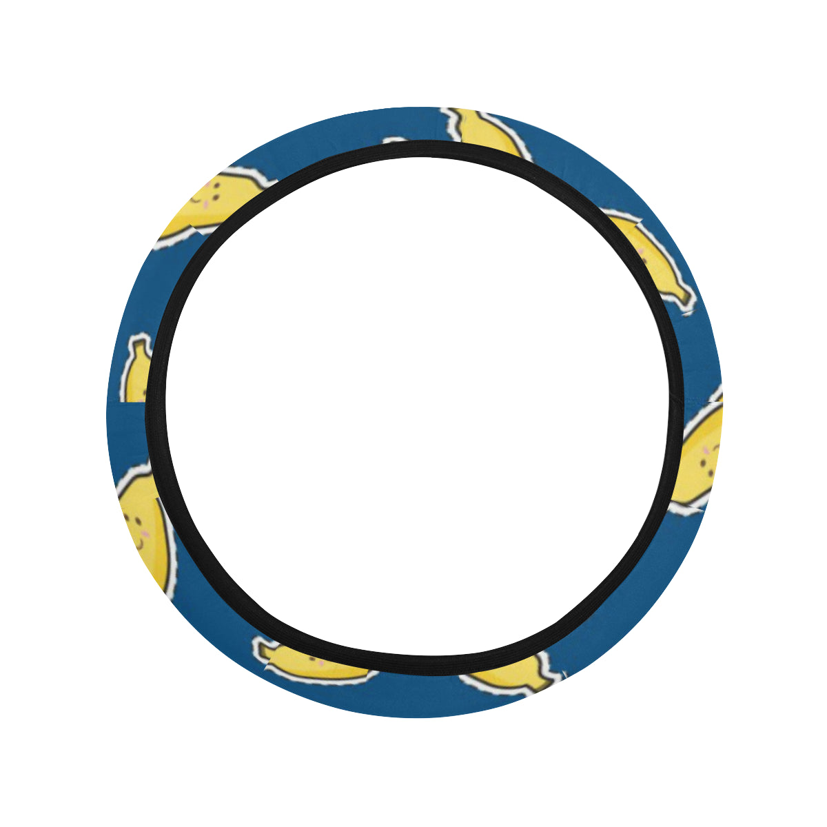 Banana Pattern Print Design BA03 Steering Wheel Cover with Elastic Edge