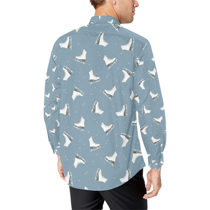 Ice Skate Pattern Print Design 02 Men's Long Sleeve Shirt