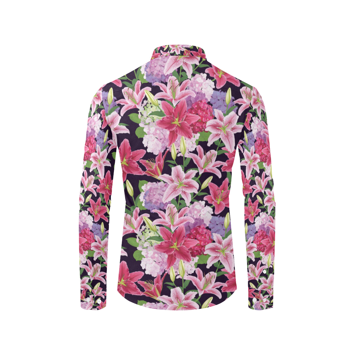 Lily Pattern Print Design LY017 Men's Long Sleeve Shirt