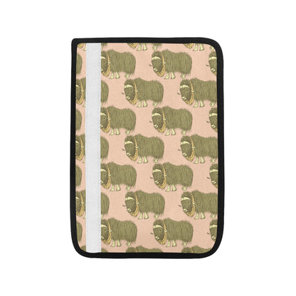 Yak Pattern Print Design 01 Car Seat Belt Cover