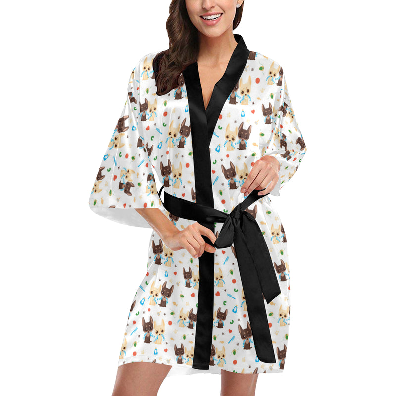 Chihuahua Pattern Print Design 06 Women's Short Kimono