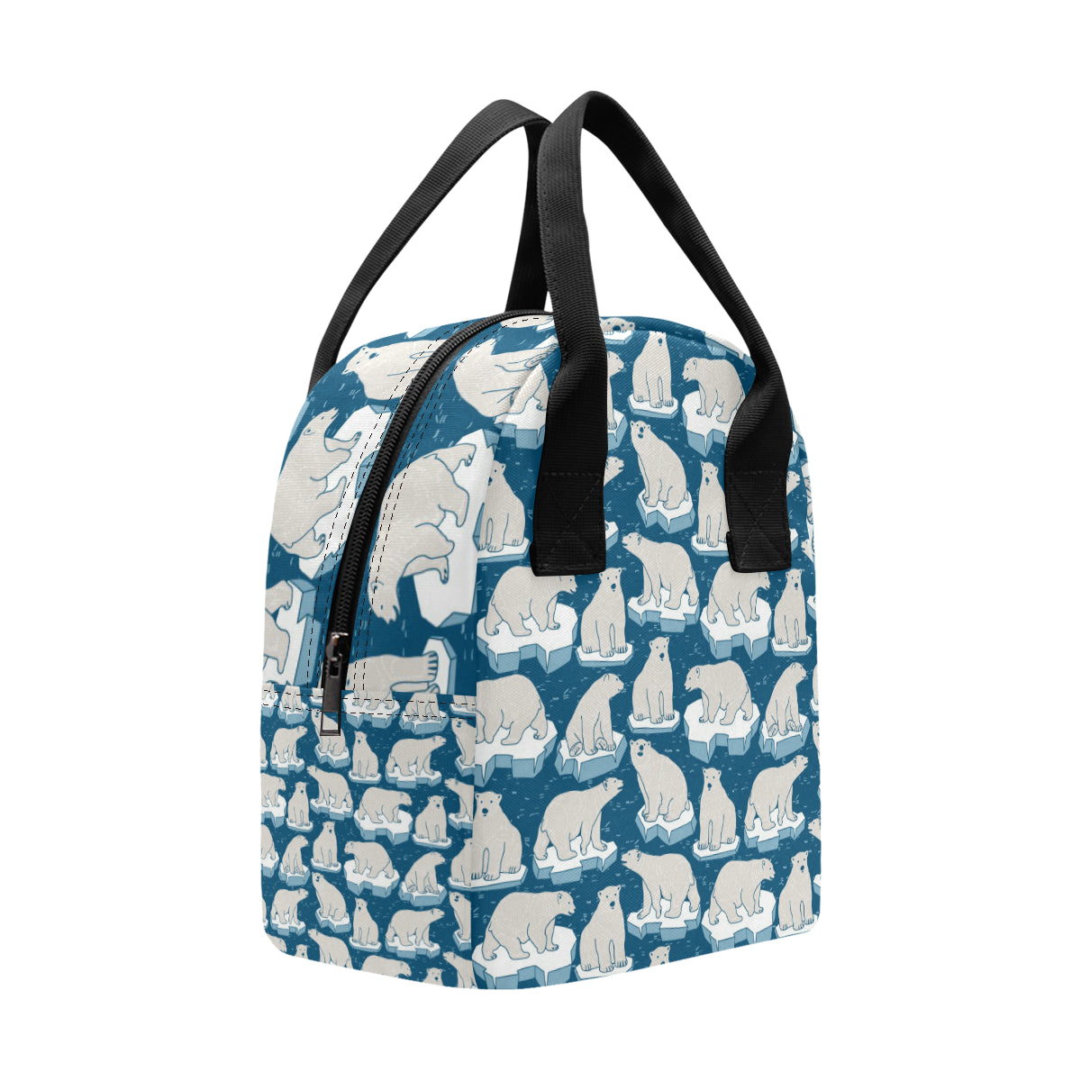 Polar Bear Pattern Print Design PB03 Insulated Lunch Bag