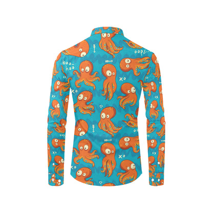 Octopus Pattern Print Design A02 Men's Long Sleeve Shirt